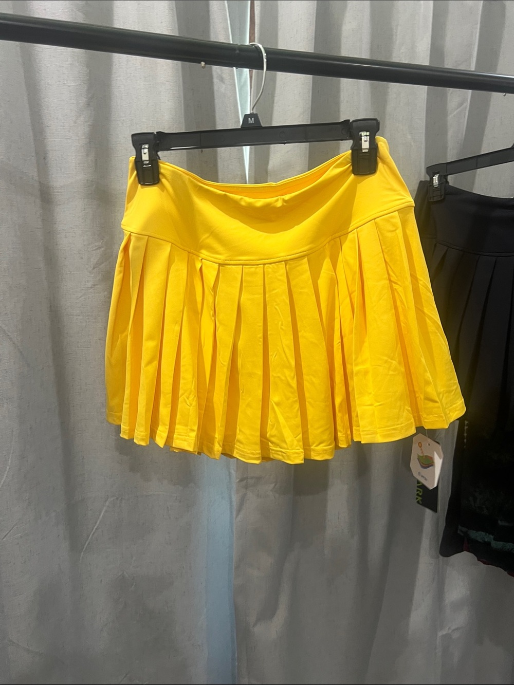 Women's Yellow Pleated Skater Skirt